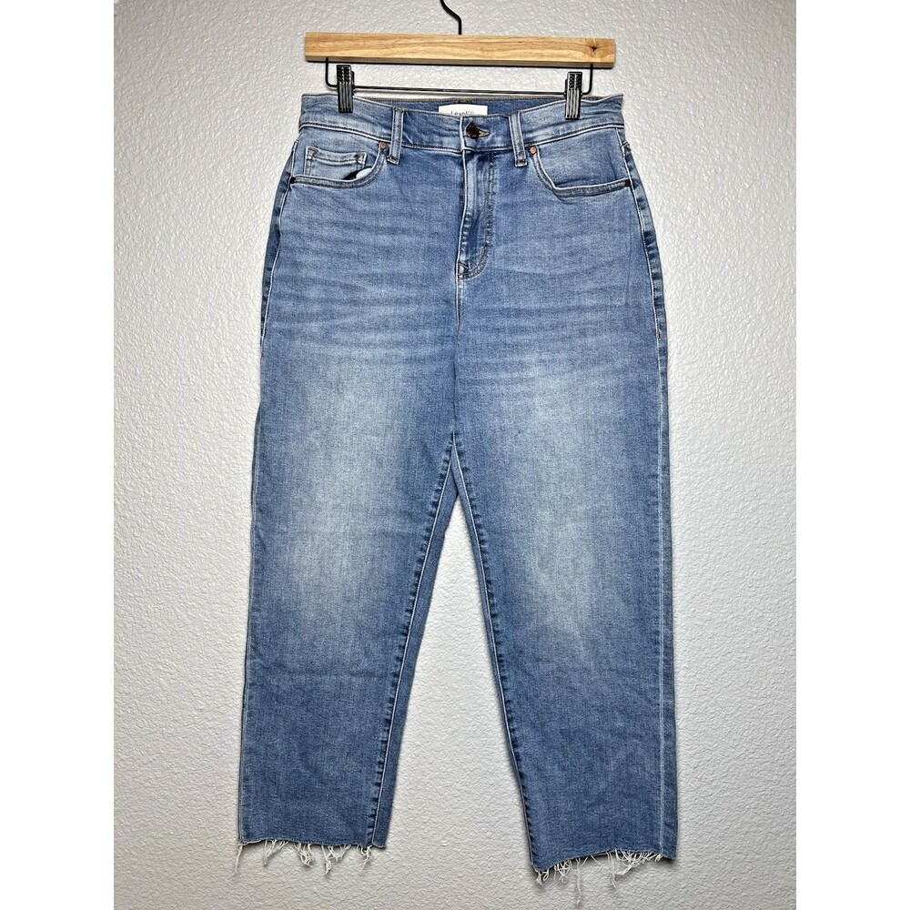 Level 99 Anthropologie NWOT womens jeans sz 29 crop raw hem relaxed premium $130
